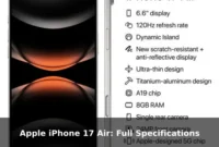 Apple iPhone 17 Air: Full Specifications